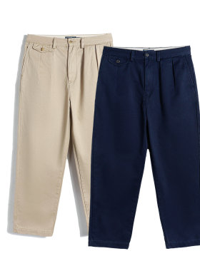美式经典 RelaxedFitPleatedPant高密斜纹宽松皱褶休闲裤25030504