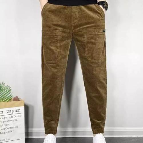 长裤休闲裤潮六兜秋冬加绒加厚