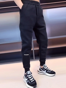 束脚小脚哈伦裤 2024秋冬季 网红痞帅百搭休闲裤 加绒加厚卫裤 男 男士