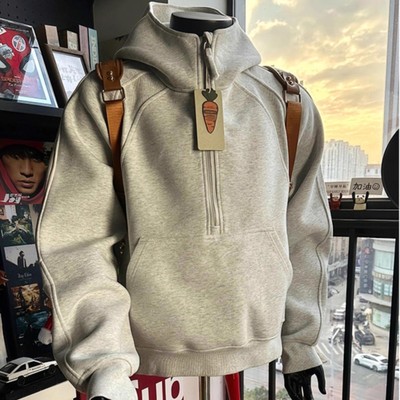 拉链立领卫衣男款硬挺连帽衫