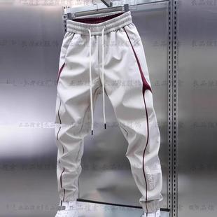 新款 运动长裤 男士 潮牌百搭拼接束脚裤 男 弹力松紧腰休闲裤 2024秋季