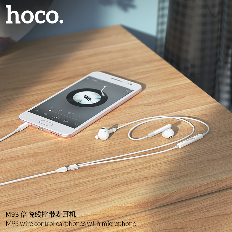 HOCO/浩酷 M93 倍悦type-c线控带麦数字耳机扁口通用半入耳式音乐