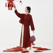 宫墙织造司原创宋制汉服适合参加定婚礼女装 穿搭圆领短袄旋裙套装