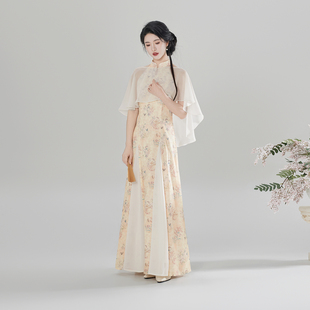 织造司[沁岚]新中式双面穿披肩早春漂亮无袖连衣裙女夏2026新款裙