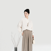 光芜 新中式 太阳纹刺绣衬衫 织造司 宽松落肩国风衬衣休闲阔腿长裤