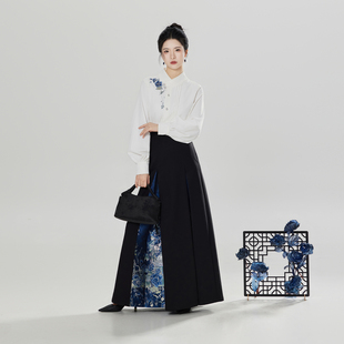 女高级感衬衣改良三裥裙半身裙套装 织造司 国风衬衫 新中式 芙蓉灯