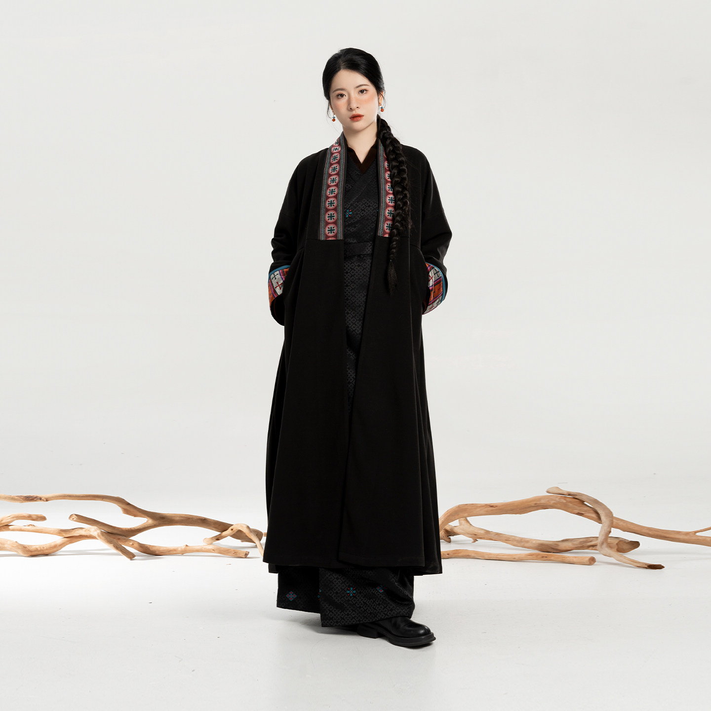 织造司[参墨]新中式藏风特色穿搭对襟大衣交领打底衫无袖连衣裙女