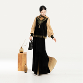 马甲衬衫 织造司×广东省博物馆联名走秀款 如意玄金 改良三裥裙