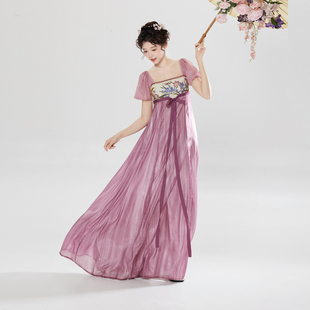 织造司[入帘春]新中式国风刺绣长裙泡泡袖早春漂亮连衣裙2026新款