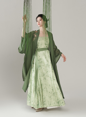 梨花海棠织造司原创宋制汉服新中式对襟直袖国风2025新款连衣裙女