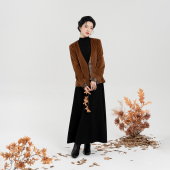 妆花云纹v领外套盘扣上衣无袖 国风新中式 连衣裙 花栗 现货织造司