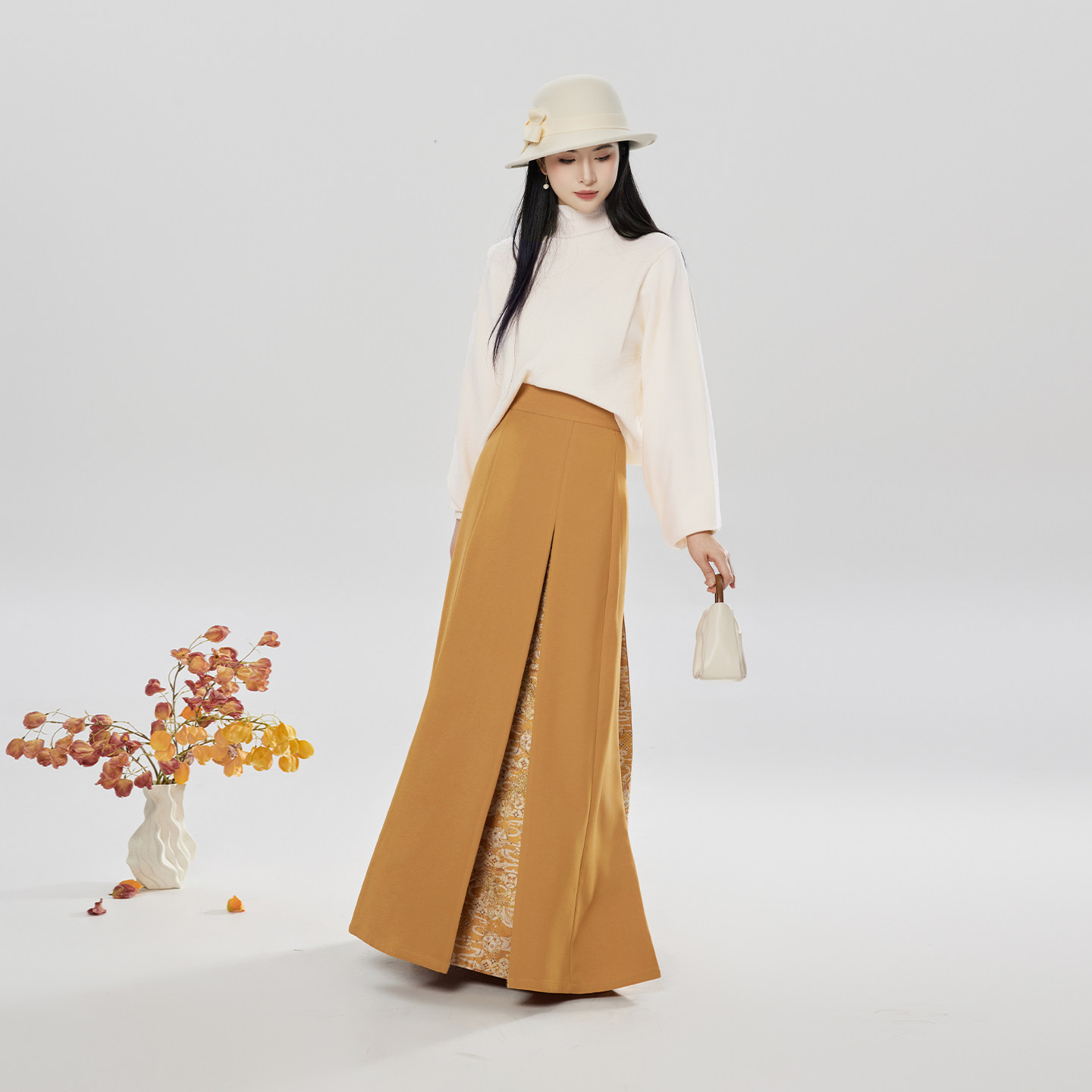 织造司[金珀]新中式改良汉服三裥裙半身长裙女毛衣两件套冬季裙装,女装/女士精品,汉服套装,淘宝优惠券,粉丝福利购,淘宝优惠卷