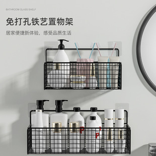免打孔厨房收纳架门后置物架浴室壁挂式收纳架无痕粘钩杂物整理架