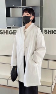 诗歌兰女装2026春款 8279休闲知性优雅极简风长款风衣外套女