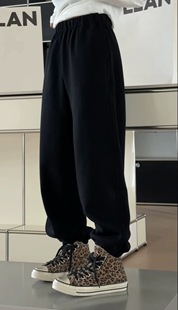 秒发诗歌兰女装2025冬款582215潮流运动美式休闲裤加绒束脚卫裤女