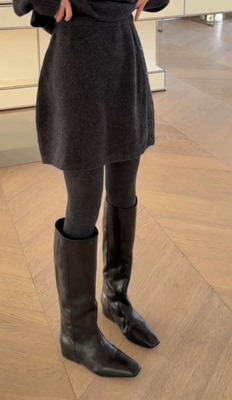 诗歌兰女装2025冬款3619简约优雅知性松紧腰侧纽扣气质针织半裙女