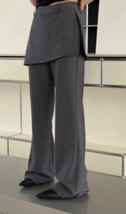 诗歌兰女装2026春款 98216知性优雅简约微喇休闲裤屁帘西裤女