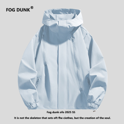 FOG DUNK春秋季多口袋冲锋衣外套男潮牌户外工装男女同款休闲夹克