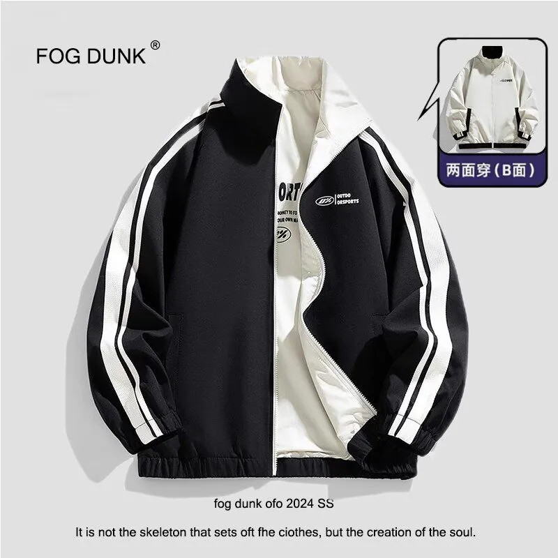 FOG DUNK双面穿夹克秋季新款美式两面穿运动外套男女同款百搭上衣