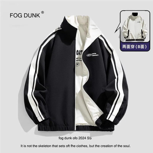 FOG DUNK双面穿夹克秋季新款美式两面穿运动外套男女同款百搭上衣