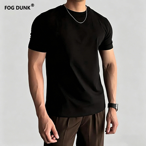 FOG DUNK夏季新款260克重磅正肩短袖针织棉圆领修身百搭纯色T恤