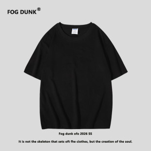FOG T恤男女宽松百搭圆领黑色上衣 DUNK重磅260g纯棉短袖