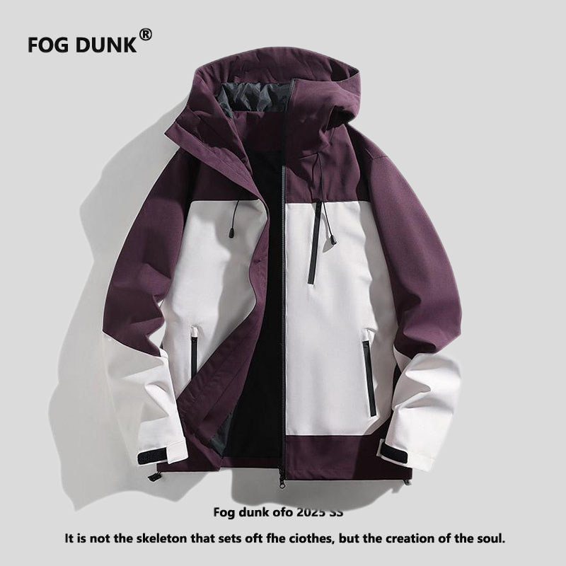 FOG DUNK冲锋衣春季新款男女户外潮牌宽松工装防风防水夹克外套