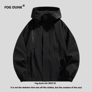 FOG DUNK春秋季多口袋冲锋衣外套男潮牌户外工装男女同款休闲夹克