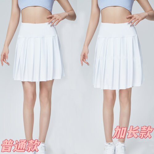 运动短裙女大码跑步裙羽毛球裙速干防走光百褶裙裤广场舞蹈裙加长