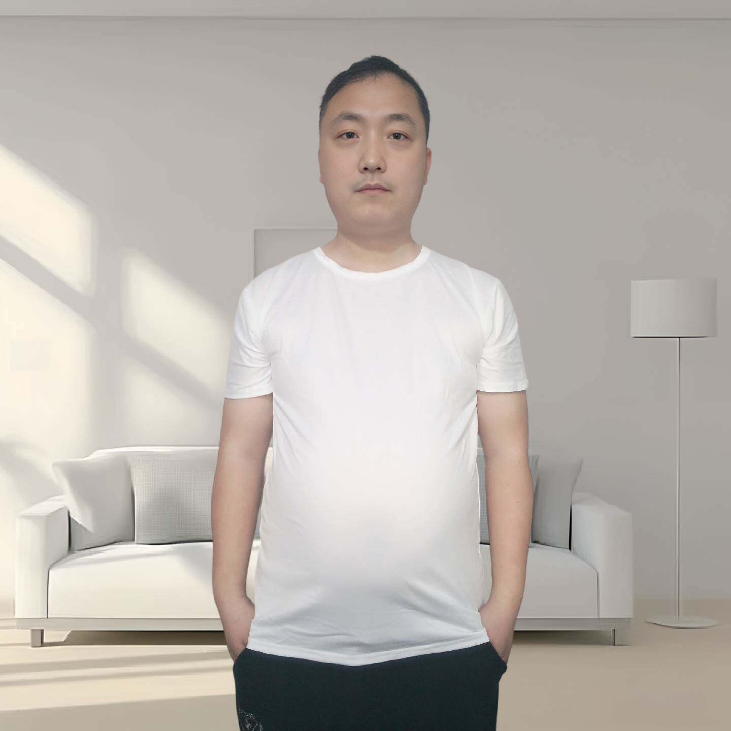 夏季新款士休半回搞绕纯色圆领百搭纯棉潮牌潮流男士t恤短袖底衫