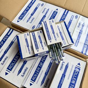 12支装 日常必买 蓝色签字笔办公中性笔 0.5mm直液式 出口外单