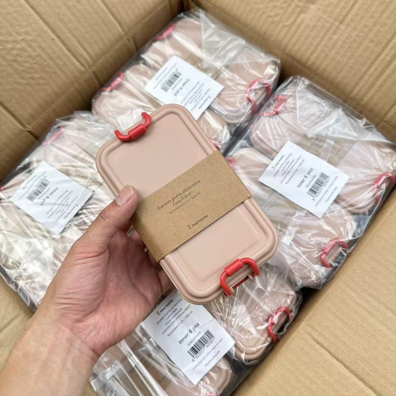 日常必买~！出口欧美外单~家用便携便当盒分隔午餐盒饭盒 500ml