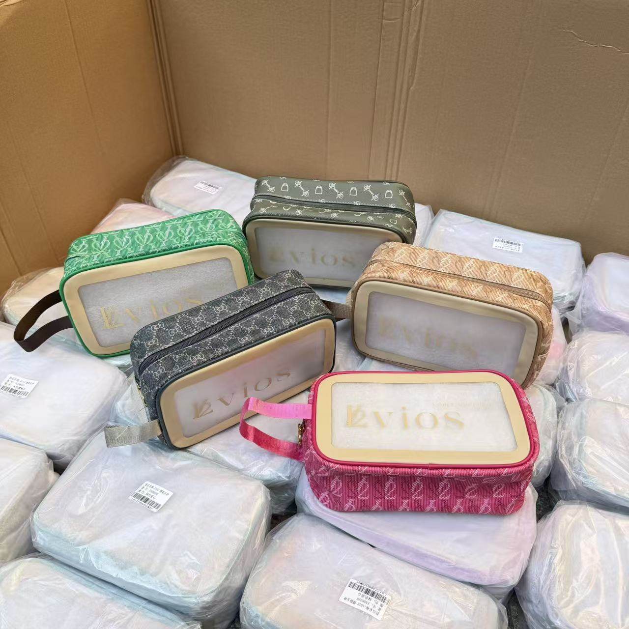 撤柜尾单！吊牌价1168！经典PVC半透明老花男女收纳包洗漱化妆包