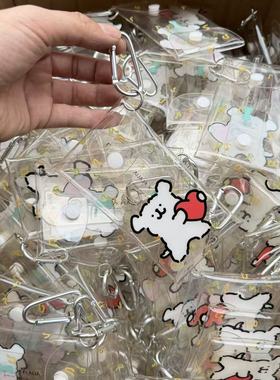 人手N个！可爱ins透明钥匙包便携随身口红耳机收纳零钱卡包可悬挂