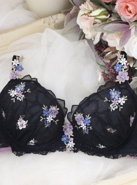 第三件免单日本RisaMagli优丽娜娜聚拢文胸女内衣2型圆盘黑色950