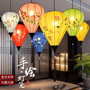 新中式越南水滴钻石手工街区布置灯光亮化灯笼火锅茶楼饭店红灯笼