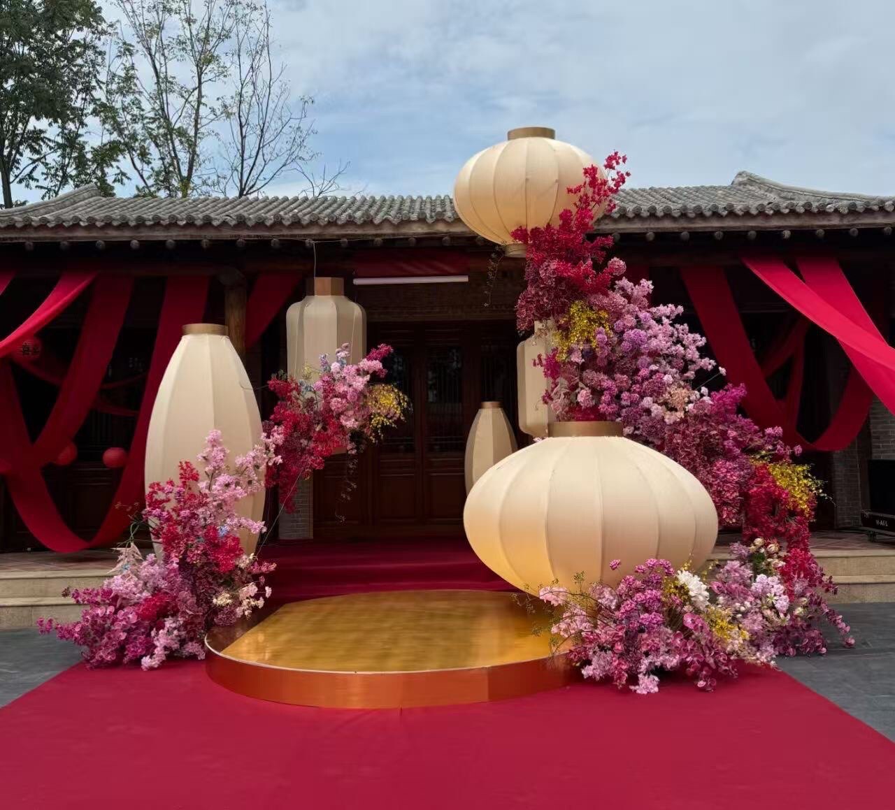 户外防水中式宫灯灯笼装饰婚礼婚庆布置庭院酒店大堂灯笼装饰