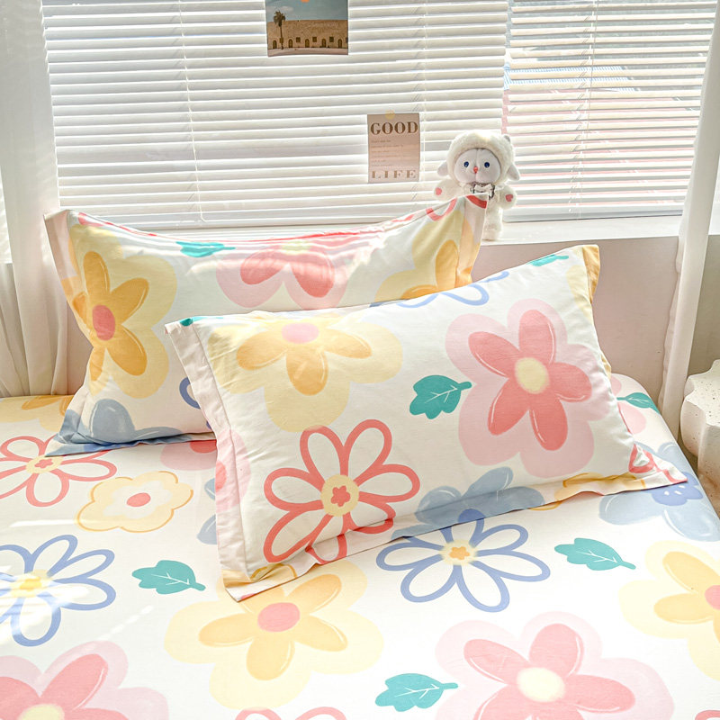 新款全棉韩版小清新单品枕套一对装单人成人纯棉枕头套单件枕芯套