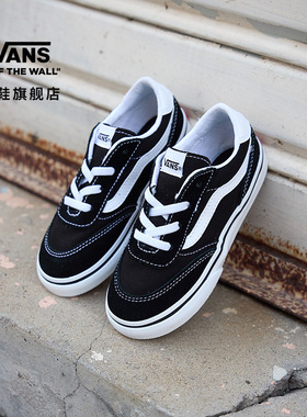 Vans范斯童鞋官方 Brooklyn LS Slip-On黑色一脚蹬小童板鞋