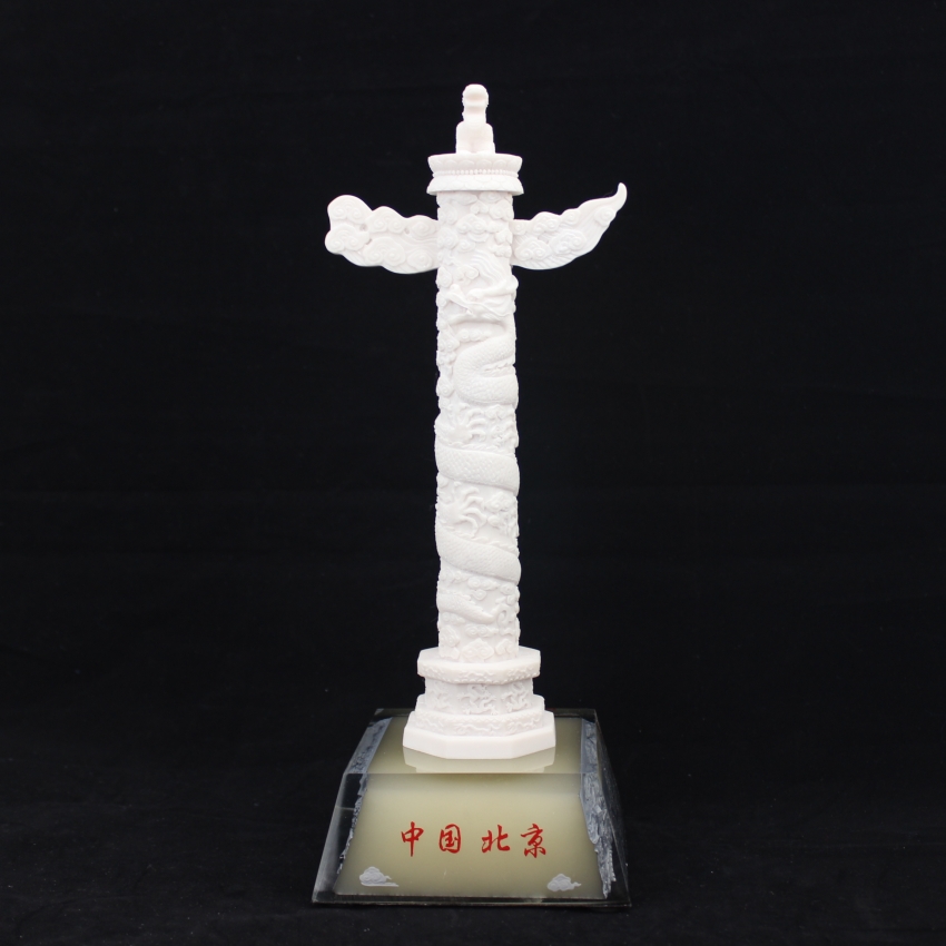 定制产品 火热销售 立体浮雕工艺品 现代水晶浮雕 华表摆件