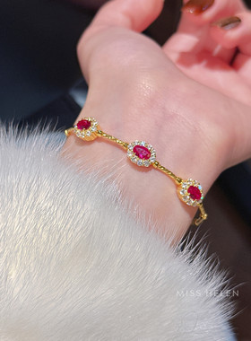 MISS HELEN「红韵」S925银手链女新年礼物轻奢气质送闺蜜