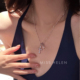 MISS HELEN明星同款 十字架S925银项链女合成锆石通勤气质生日礼物