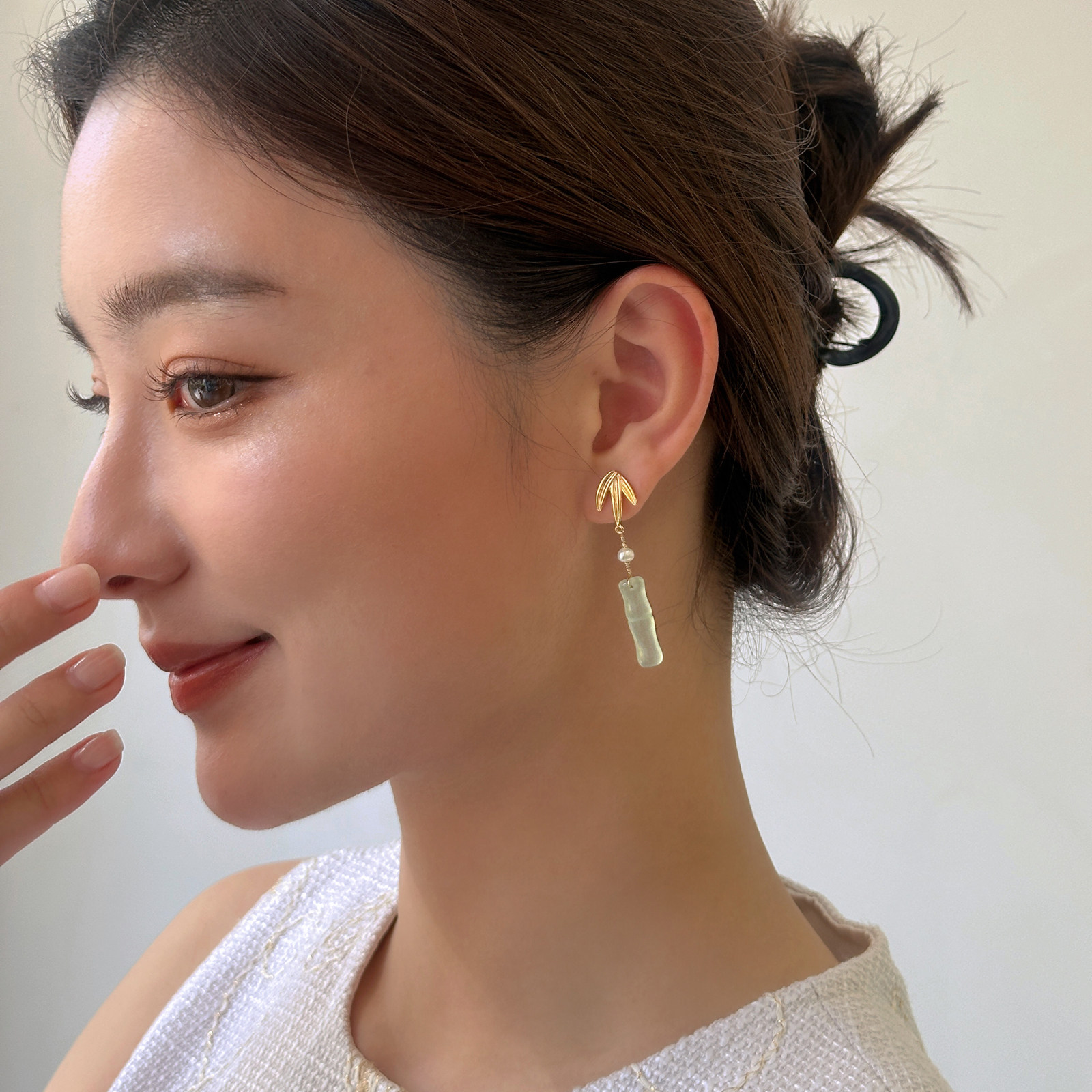薄荷曼波竹节竹叶耳夹女新中式国风玛瑙耳饰玉石耳环耳钉绿色耳坠,饰品/流行首饰/时尚饰品新,耳夹,淘宝优惠券,粉丝福利购,淘宝优惠卷
