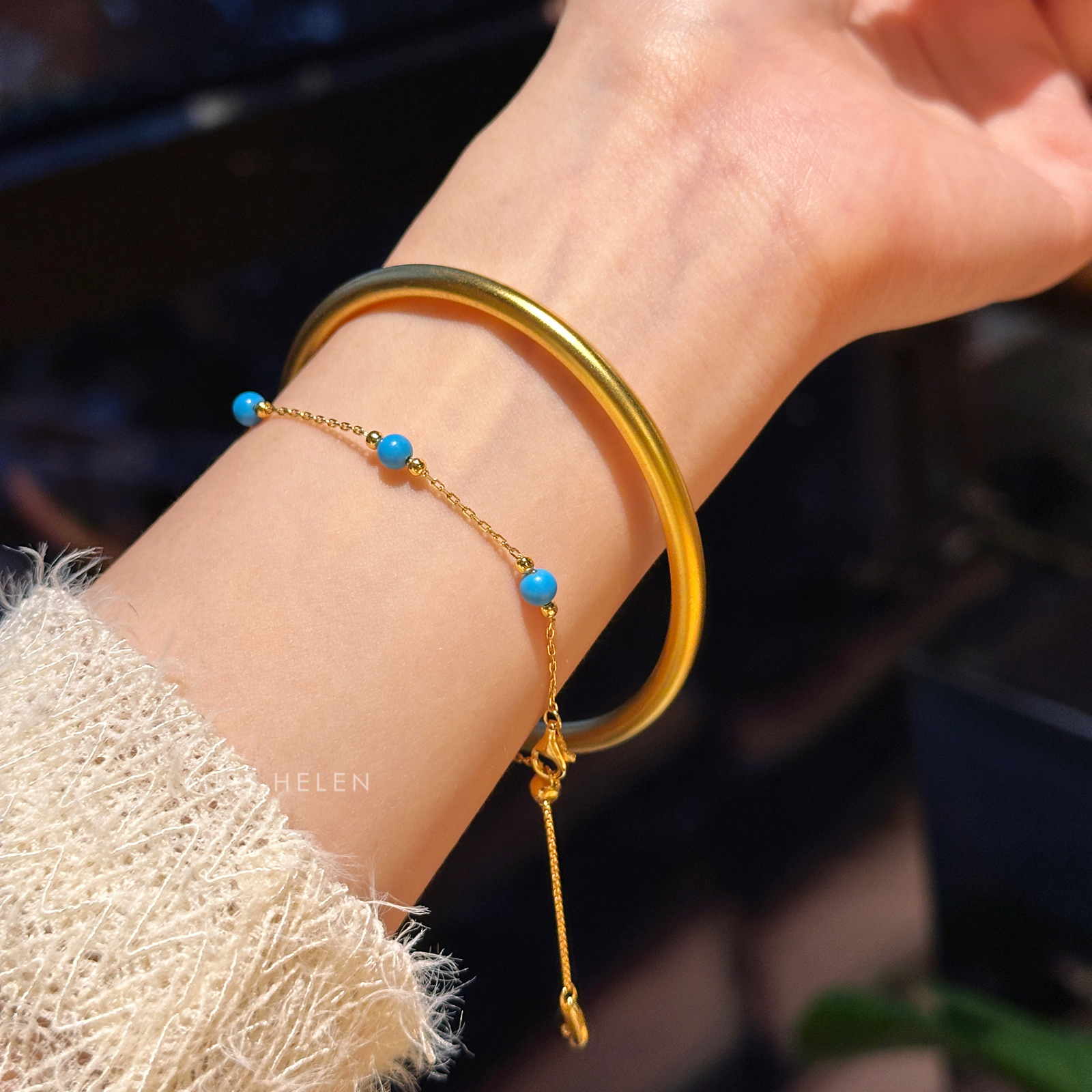 s925银叠戴新品满天星手链简约