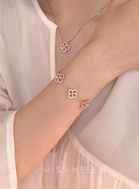 3/23 20点新品95折 蔷薇四叶草手链经典设计通勤百搭精致生日礼物