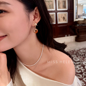 耳饰耳环冬季 MISS HELEN一口糖银针耳钉女蚊香盘耳夹新中式 氛围感