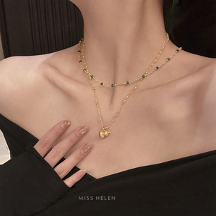 Miss Helen「南瓜葫芦」S925银项链女高保色叠戴轻奢锁骨链简约