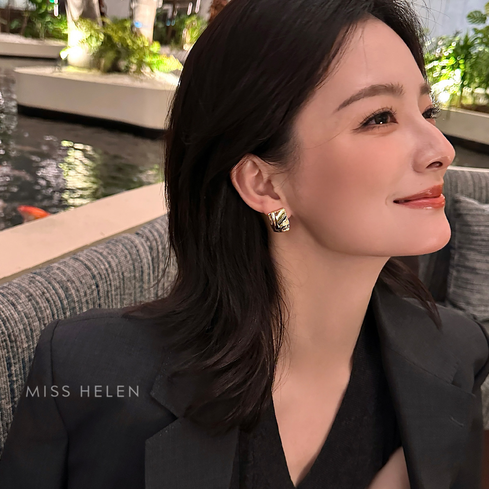 MISS HELEN【小号千层酥】耳夹女欧美风银针耳钉几何耳环生日礼物