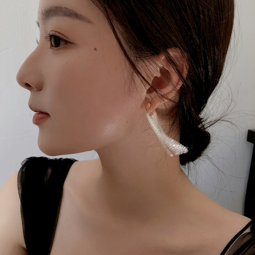 S925碎银子短款长款流苏耳夹耳钉
