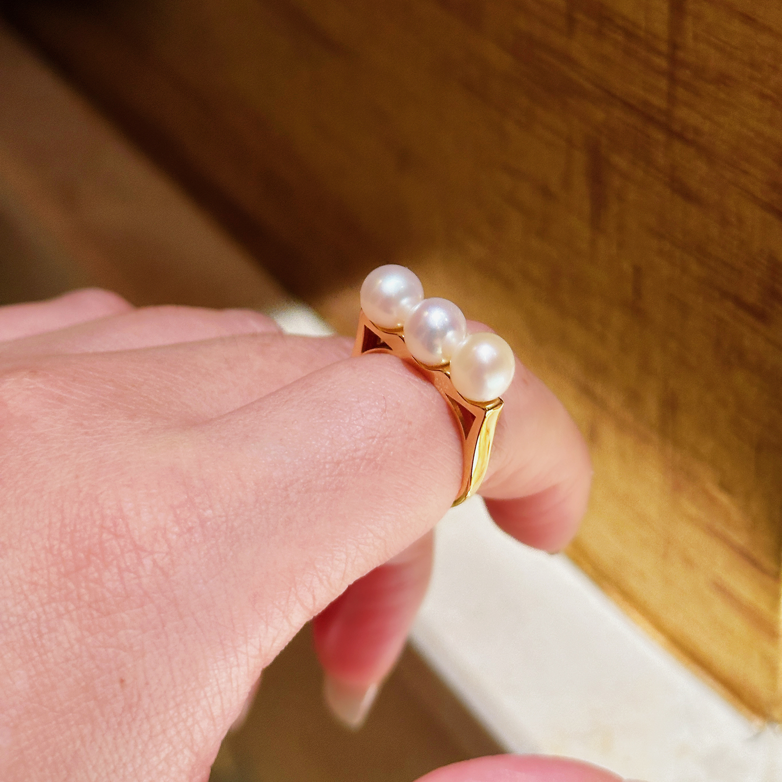 95折三颗刘亦菲食指戒平衡木气质